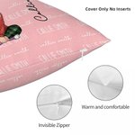 Personalized Cute Cartoon Character Birth Flower Multicolour Throw Pillow Cover with Names Home Decor Christmas Birthday Gift for Family Kids