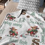 Personalizado lindo suéter de Navidad de punto Animal suave manta con la inicial y el nombre de Navidad decoración del hogar regalo para los niños de la familia