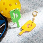 Personalized Cute Pickleball Paddle Acrylic Keychain with Initial Birthday Anniversary Gift for Pickleball Lover