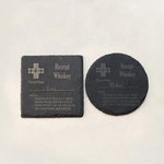Personalisiertes Whisky Glas und Schiefer Untersetzer mit Laser Gravur Namen Lustige Rezept Vatertag Geschenk für Opa Papa