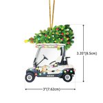 Personalised Colored Lights Christmas Tree Golf Cart 2D Acrylic Ornament with Name Festival Party Decor Gift for Golfer Golf Player