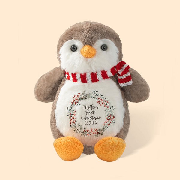 Personalized First Merry Christmas Penguin Plushies Gift