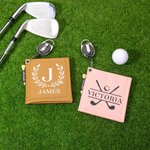 Personalized Leather Absorb Water Golf Towel with Golf Tees Retractable Clip Portable Accessories Birthday Gift for Golf Lovers