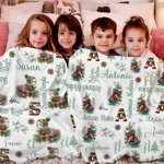 Personalizado lindo suéter de Navidad de punto Animal suave manta con la inicial y el nombre de Navidad decoración del hogar regalo para los niños de la familia