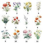 Personalised As I Watch You Grow Birth Flower Tree Name A5 Journal Notebook with Wooden Pen Birthday Anniversary Gift for Grandma Grandfather