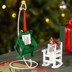 Personlig jul i himlen Jingle Bell Bow Empty Rocking Chair Ornament med Mini Pillow Memorial Julklapp för familjens förlust av en älskad