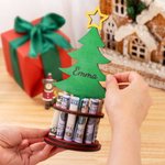 Personalised Christmas Tree Freestanding Wooden Money Holder with Text Christmas Gift for Kids Family