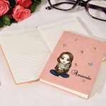Personalizzato Cartoon mamma nonna nascita bouquet di fiori 100 pagine A5 pelle foderato Journal Notebook con nome compleanno regalo di Natale per le donne