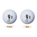 Balle de Golf Double Face Personnalisée avec Nom et Personnage de Desin Animé Cadeau Noël Anniversaire pour Amateur de Golf