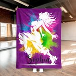 Personalisierte bunte Splash Ink Hip Hop Junge Mädchen weiche Decke mit Namen Tanzen Party Home Decor Geburtstagsgeschenk für Hip Hop Liebhaber