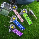 Personalizzato Multicolore Colori 3D Stampato Nome Racchetta Lacrosse Portachiavi Borsa Tag Lacrosse Mamma Regalo di compleanno per gli amanti dello s