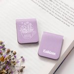 Personifierad Mystery World Floral Tea Cup Magnetisk läderbokmärkesklämma med namn Läsning Pappersvaror Födelsedagspresent för bokälskare