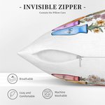 Personalized Mother's Grandma's Garden 1-10 Birth Flower Vase Throw Pillow Cover with Name Butterfly Home Decor Birthday Holiday Gift for Family