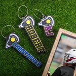 Personalizzato Multicolore Colori 3D Stampato Nome Racchetta Lacrosse Portachiavi Borsa Tag Lacrosse Mamma Regalo di compleanno per gli amanti dello s