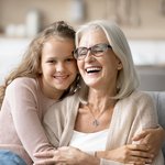 Personalized Heart Shape Two Tone Grandma Granddaughter Necklace with Engraved Name Dainty Jewelry Birthday Anniversary Gift for Women