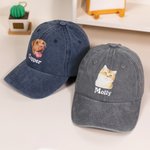 Personalisierte Multicolor Hund Katze Foto 100% Baumwolle einstellbar Baseballmütze mit Namen Geburtstag im Freien Geschenk für Tierbesitzer