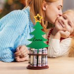 Personalised Christmas Tree Freestanding Wooden Money Holder with Text Christmas Gift for Kids Family
