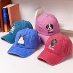 Personalisierte Multicolor Hund Katze Foto 100% Baumwolle einstellbar Baseballmütze mit Namen Geburtstag im Freien Geschenk für Tierbesitzer