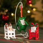 Personlig jul i himlen Jingle Bell Bow Empty Rocking Chair Ornament med Mini Pillow Memorial Julklapp för familjens förlust av en älskad