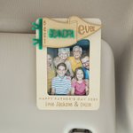 Personalized Best Dad Ever Wood Photo Car Visor Clip with Text Father's Day Birthday Gift for Family Car Owners