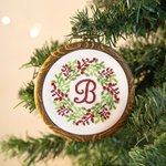 Ornamento personalizzato a punto croce contato con alfabeto retrò fatto a mano con fibbia Regalo per l'albero di Natale per i ricamatori di famiglia