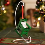 Personlig jul i himlen Jingle Bell Bow Empty Rocking Chair Ornament med Mini Pillow Memorial Julklapp för familjens förlust av en älskad