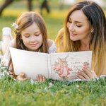 Personalised Floral Peter Rabbit Spiral Christening Guest Book with Clear PVC Linen Cover and 80 Blank Pages Baptism Memory Gift for New Parents