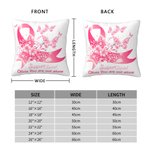 Nastro rosa personalizzato Butterfly Support Squad Throw Pillow Cover con nome Breast Cancer Fighter Awareness Decor Gift for Woman (Regalo per la don