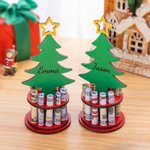 Personalised Christmas Tree Freestanding Wooden Money Holder with Text Christmas Gift for Kids Family