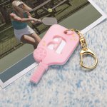 Personalized Cute Pickleball Paddle Acrylic Keychain with Initial Birthday Anniversary Gift for Pickleball Lover
