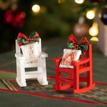 Personlig jul i himlen Jingle Bell Bow Empty Rocking Chair Ornament med Mini Pillow Memorial Julklapp för familjens förlust av en älskad