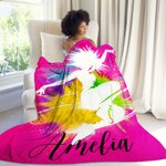 Personalisierte bunte Splash Ink Hip Hop Junge Mädchen weiche Decke mit Namen Tanzen Party Home Decor Geburtstagsgeschenk für Hip Hop Liebhaber