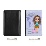 Personalisiertes „LET THE Adventure BEGIN“ PU Leder Kartenetui Einfarbige Passhülle mit Kartenfächern Geschenk für Ehepaar Liebespaar