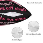 Nastro rosa personalizzato Butterfly Support Squad Throw Pillow Cover con nome Breast Cancer Fighter Awareness Decor Gift for Woman (Regalo per la don