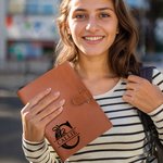 Personalised Floral Monogram Initial Name Leather A5 Sketchbook Notebook Cover with Storage Pocket Birthday Gift for Artists Painters Students