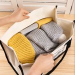 Personalised Heart Crochet Knitting Theme Canvas Tote Bag  with Name Waterproof Liner Birthday Gift for Sewing Lovers