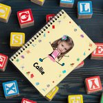 Personalized Avatar Cartoon Pattern 120 Pages A5 Lined Spiral Notebook with Name and Initial Birthday Gift for Boys Girls