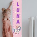 Personalised Fantasy Unicorn Height Growth Chart with Name Nursery Baby Room Decor Birthday Baptism Gift for Baby Kid