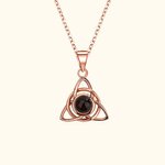 Personalised Celtic Knot Triangle Photo Projection Necklace Birthday Anniversary Gift for Her