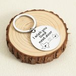 Personalised Wish We Lived Closer Engraved Love Heart Connection State Map Disc Keychain Birthday Farewell Long Distance Gift for Family Friend