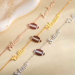 Personalized 1-6 Names Football Necklace Birthday Gift for Sports Lover