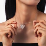 Collana personalizzata cuore rosa bicolore nonna nipote con pietre di compleanno Regalo di compleanno per la festa della mamma per lei