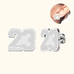 Personalized Sports Number Name Stud Earrings Jewellery Birthday Gift for Players Fans Coaches