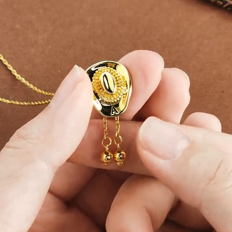 Personalizado 3D Western Cowgirl Hat Ajustable chapado en oro collar con la inicial grabada Cumpleaños Aniversario Regalo para las mujeres