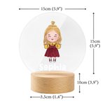 Personalisiertes Niedliches Cartoon Junge Mädchen Acryl LED-Nachtlicht mit Holzsockel und Namen Haus Deko Baby Party Geburtstag Geschenk für Kinder