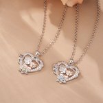 Collana personalizzata cuore rosa bicolore nonna nipote con pietre di compleanno Regalo di compleanno per la festa della mamma per lei