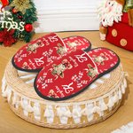 Personalisierte Multicolor Weihnachten Bogen Hochland Kuh Anti-Rutsch Plüsch Hausschuhe mit Namen Geburtstag Weihnachtsgeschenk für Frauen