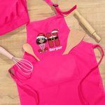 Personalized Cartoon Character Santa Elf Initial Adjustable Kid Pocket Apron Chef Hat Set with Name Cooking Birthday Christmas Gift for Boys Girls