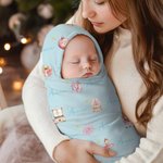 Coperta di sicurezza per neonati personalizzata con nome e sfondo a pois, regalo di compleanno per la festa del bebè per i neonati.