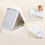 Personalized Merry Snowflake Cartoon Character Travel Jewelry Box with Name Changing Color LED Makeup Mirror Birthday Christmas Gift for Women